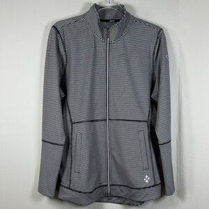 Jofit Houndstooth Zip Front Athleisure Golf Jacket Monochrome Size L
